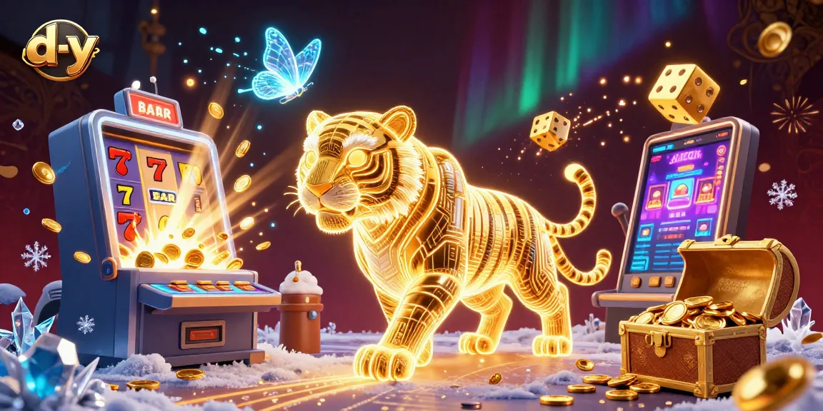 Engage with exciting d-y casino experiences featuring a neon-wireframe tiger and a jackpot explosion.