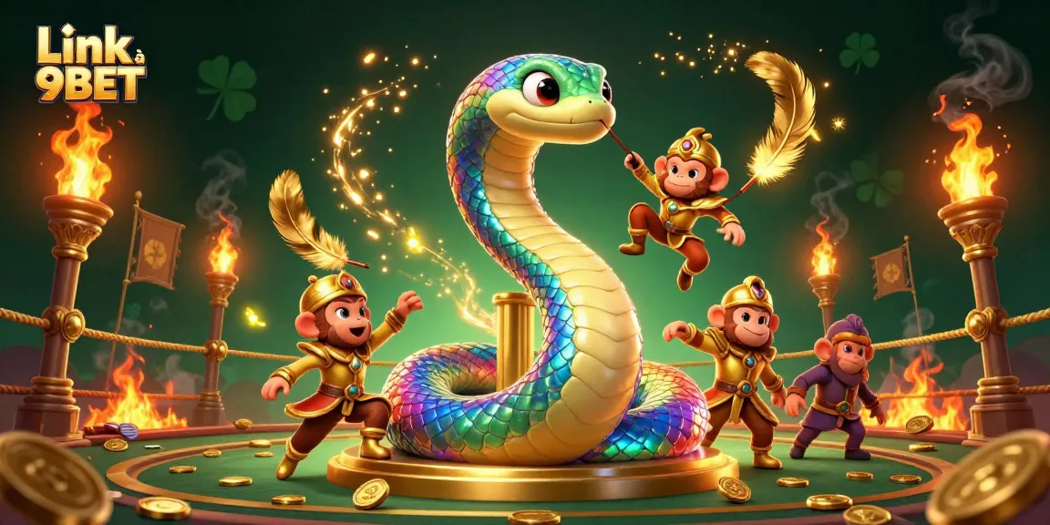 Engage with thrilling gameplay at Link và 9BET, featuring dynamic scenes from a vibrant sports betting arena.