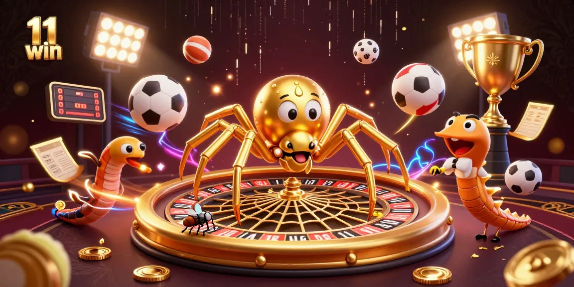 Experience thrilling bets with the 11 win scene featuring whimsical characters in a vibrant casino setting.