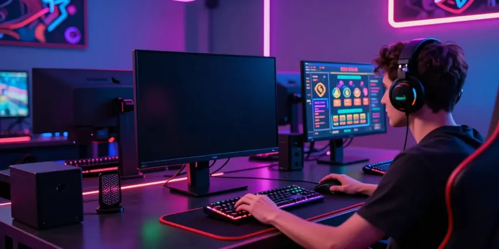 Engaging scene at Streek Crypto Casino Canada with player immersed in gaming.