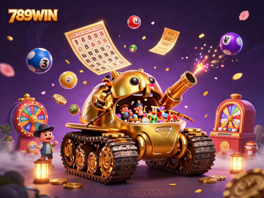 Experience thrilling gaming adventures at 789WIN’s spectacular mini casino inside a golden beetle tank.