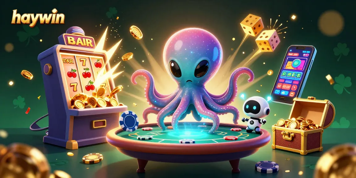 Experience thrilling gameplay at haywin with vibrant casino elements and an exciting alien octopus theme.