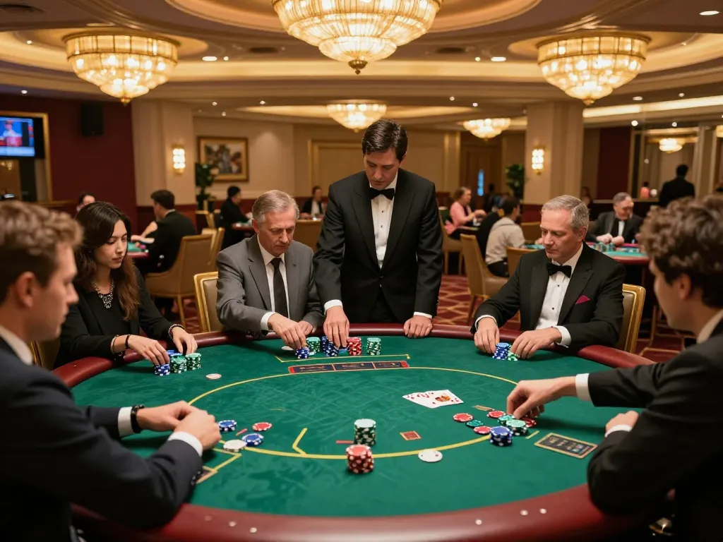 Players engaging in a thrilling poker game at mm88 casino, enhancing their chances of winning.