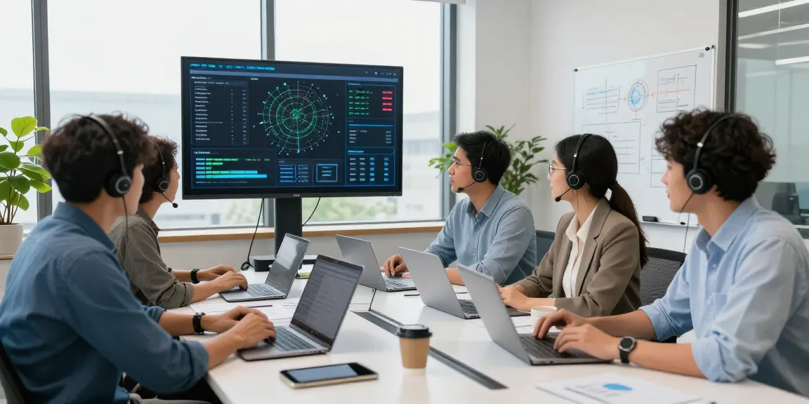 Collaboration in a modern office illustrating business IT support strategies with diverse professionals discussing technology solutions.