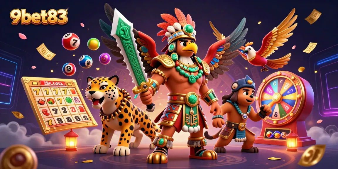 Engaging 9bet83 casino scene featuring vibrant slots and dynamic gambling elements.