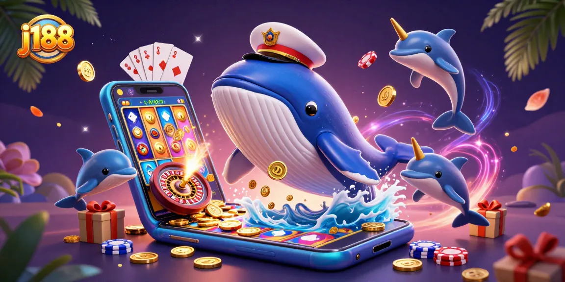 Spin the reels at j188 while the whale breaching through coins and dolphins perform tricks with poker chips.